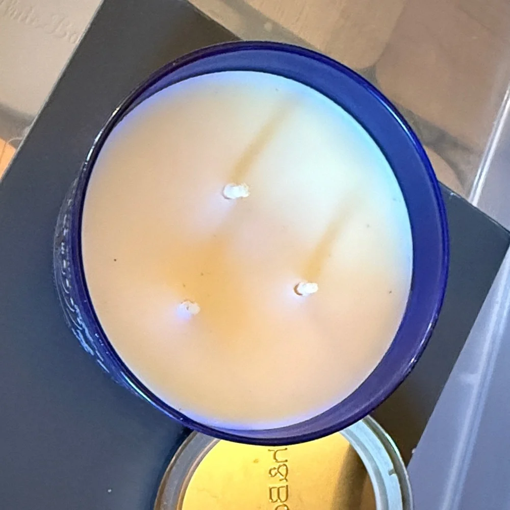 Bath & Body Works Hanukkah Candle with Blue and Gold Design - Picture 3 of 3